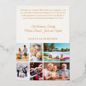 メリークリスマスツリー白写真年レビュー 箔シーズンカード (裏面)