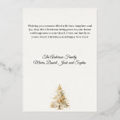 メリークリスマスツリー白雪金ゴールド 箔シーズンカード (裏面)