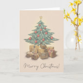 メリークリスマスツリー空白のカード カード (黄色い花)