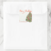 メリークリスマスツリー素朴ギフトラベルシールのラベル スクエアシール (バッグ)