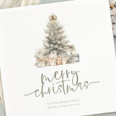 メリークリスマスツリー聖書名の年 スタンダードカクテルナプキン