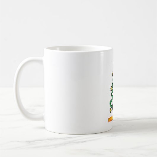 メリークリスマスツリー聴診器パインナース コーヒーマグカップ (左)