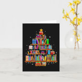 メリークリスマスツリー読ズ・ブックス・ラバー・ライブラリアン カード (黄色い花)