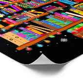 メリークリスマスツリー読ズ・ブックス・ラバー・ライブラリアン ポスター (角)