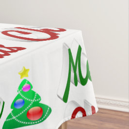 メリークリスマスツリー赤い緑のスクリプト テーブルクロス