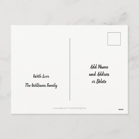 メリークリスマスツリー金ゴールドルックエレガントカード シーズンポストカード (裏面)