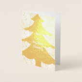 メリークリスマスツリー金ゴールド紙吹雪 箔カード (正面)