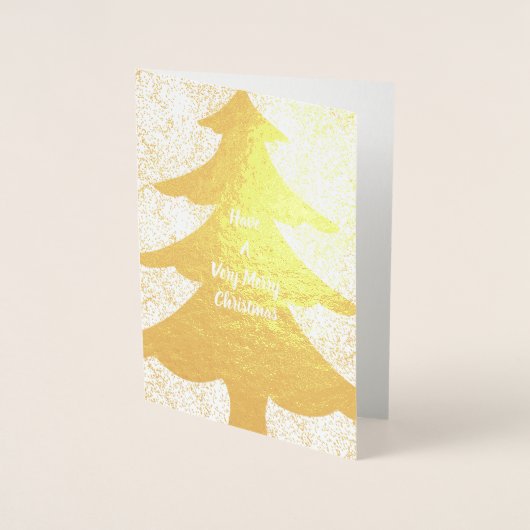 メリークリスマスツリー金ゴールド紙吹雪 箔カード (正面)