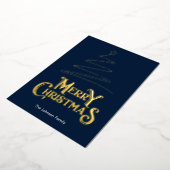 メリークリスマスツリー金ゴールド 箔シーズンカード (回転した状態)