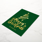 メリークリスマスツリー金箔クリスマスカード 箔シーズンカード (回転した状態)