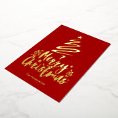 メリークリスマスツリー金箔クリスマスカード 箔シーズンカード (回転した状態)