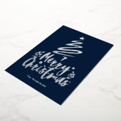 メリークリスマスツリー銀箔クリスマスカード 箔シーズンカード (回転した状態)