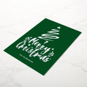 メリークリスマスツリー銀箔クリスマスカード 箔シーズンカード (回転した状態)