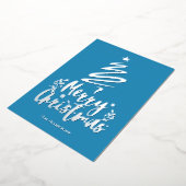 メリークリスマスツリー銀箔クリスマスカード 箔シーズンカード (回転した状態)