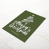 メリークリスマスツリー銀箔クリスマスカード 箔シーズンカード (回転した状態)