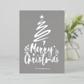 メリークリスマスツリー銀箔クリスマスカード 箔シーズンカード (立ち正面)