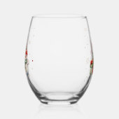 メリークリスマスツリー雪だるまとプレゼント ステムなしワイングラス (左)