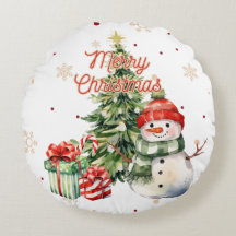 メリークリスマスツリー雪だるまとプレゼント