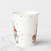 メリークリスマスツリー雪だるまとプレゼント 紙コップ (左)