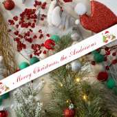 メリークリスマスツリー雪だるまギフトパーソナライズされた サテンリボン