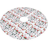 メリークリスマスツリー雪だるま小妖精や小人 ブラッシュドポリエステルツリースカート (アングル)