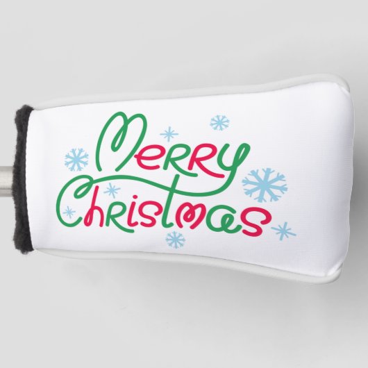 メリークリスマスツリー雪の結晶サンタズハットギフト ゴルフヘッドカバー (正面)