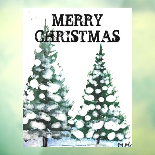 メリークリスマスツリー雪片 ウィンドウサイン (シート3)