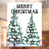 メリークリスマスツリー雪片 ウィンドウサイン (シート2)