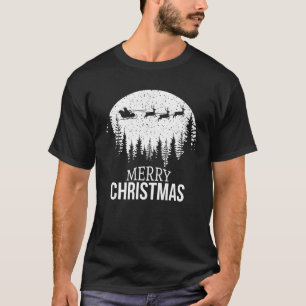 メリークリスマスツリー雪男性へ女Tシャツ Tシャツ