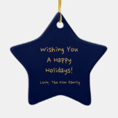 メリークリスマスツリー메리 크리스마스韓国のパーソナライズ セラミックオーナメント (裏面)