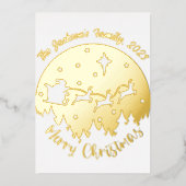 メリークリスマスツリー1枚かわいいタイプ 箔シーズンカード (正面)