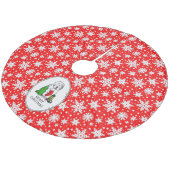 メリークリスマスツリー2オールドイングリッシュシェプドッググレー1 フリース ツリースカート (アングル)