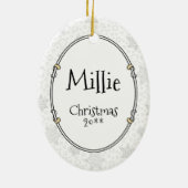 メリークリスマスツリー2プードル(白)犬かわいい セラミックオーナメント (裏面)