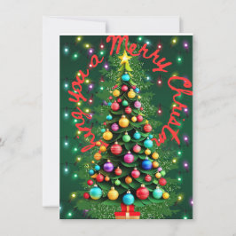 メリークリスマスツリー3Dグリーン シーズンカード