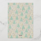 メリークリスマスツリー4フォトコラージミント金ゴールド 箔シーズンカード (裏面)