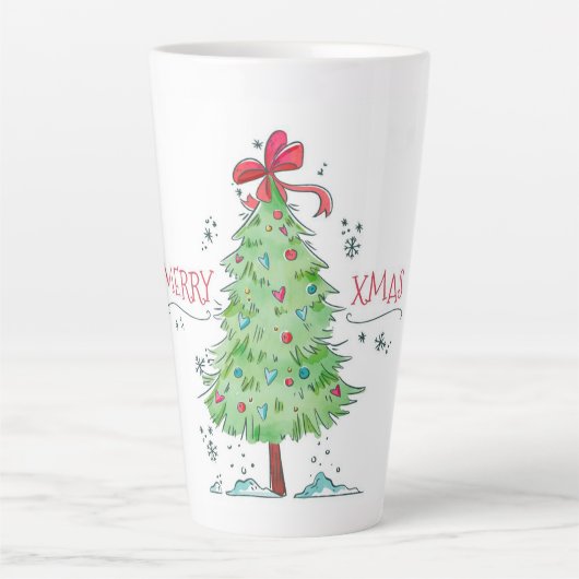 メリークリスマスツリー カフェラテマグ (正面)