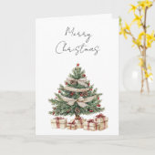 メリークリスマスツリー カード (黄色い花)