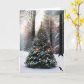メリークリスマスツリー カード (黄色い花)