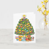 メリークリスマスツリー カード (黄色い花)