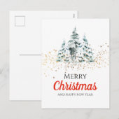 メリークリスマスツリー – クリスマスツリー – グリッタースター シーズンポストカード (正面/裏面)