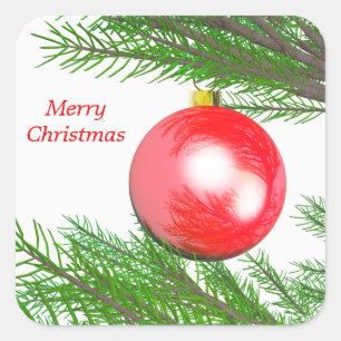 メリークリスマスツリー スクエアシール