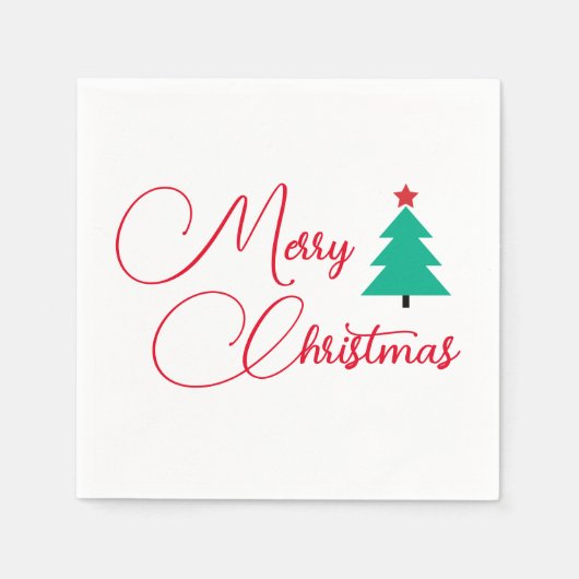 メリークリスマスツリー スタンダードカクテルナプキン (正面)