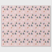 メリークリスマスツリー&スノーピンクカスタムの写真 ラッピングペーパー (フラット)