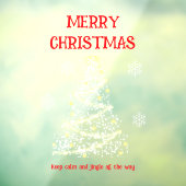 メリークリスマスツリー&スノーフレークの窓が貼り付く ウィンドウサイン (シート3)