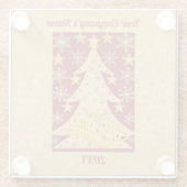 メリークリスマスツリー、スノーフレーク&スターシルエット ガラスコースター (裏面)