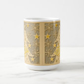 メリークリスマスツリー、スノーフレーク&スターシルエット コーヒーマグカップ (中央)