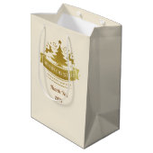 メリークリスマスツリー、スノーフレーク&スターシルエット ミディアムペーパーバッグ (裏面アングル)