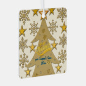 メリークリスマスツリー、スノーフレーク&スターシルエット メタルオーナメント (正面右)