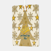 メリークリスマスツリー、スノーフレーク&スターシルエット メタルオーナメント (正面左)