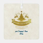 メリークリスマスツリー、スノーフレーク&スターシルエット メタルオーナメント (裏面)